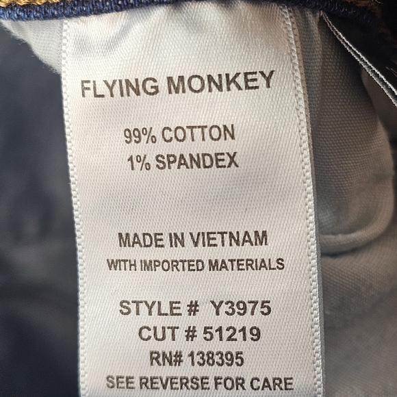 Flying Monkey Jeans Women’s 26 Denim Straight Leg Mid Reg Rise Style Y3175 - Picture 10 of 12